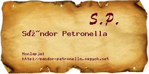 Sándor Petronella névjegykártya